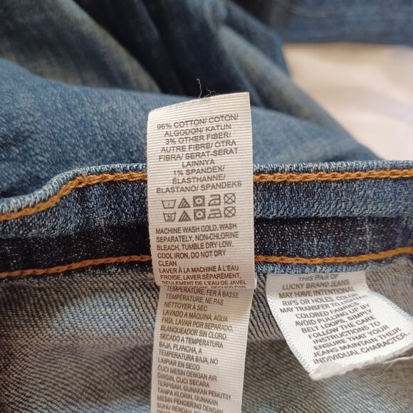 Lucky Brand Cropped Jeans Easy Rider Cop Midrise Dark Wash Stretch Size 30 - Picture 10 of 14